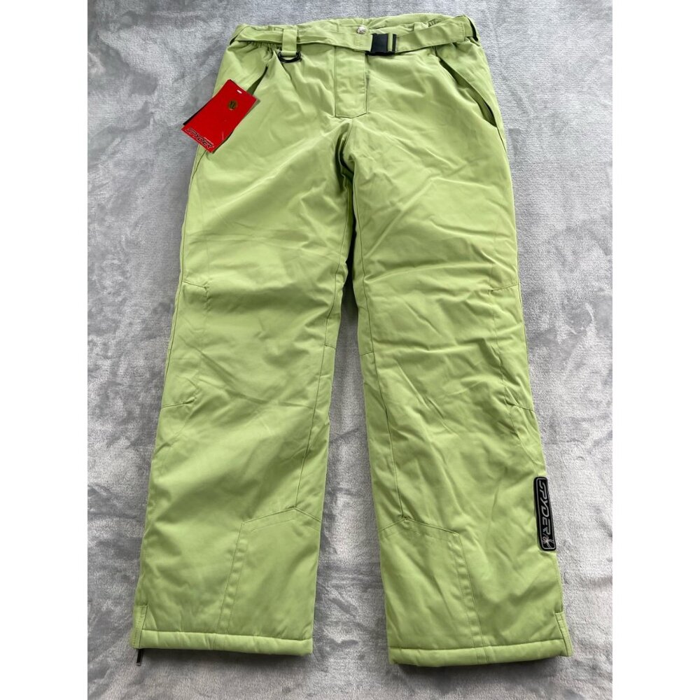 Spyder Ski Pants Womens XL Lime Green Dermizax-EV Quest X-static Insulation